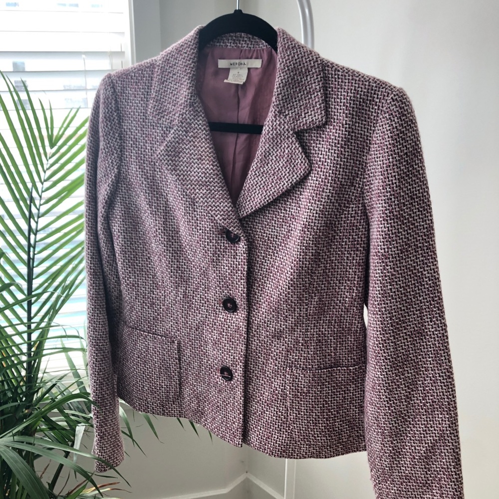 Long Sleeve Tweed Blazer Jacket